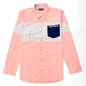 Pink Dolphin Men's Casual Shirt - Peach, Gray, and Navy